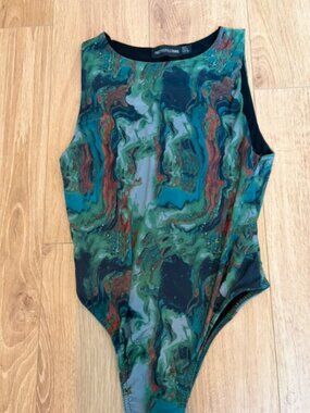 Marble print body suit PLT